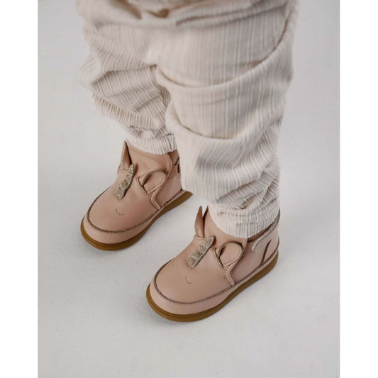 Ghete imblanite din piele pentru bebelusi, Roz/ Unicorn