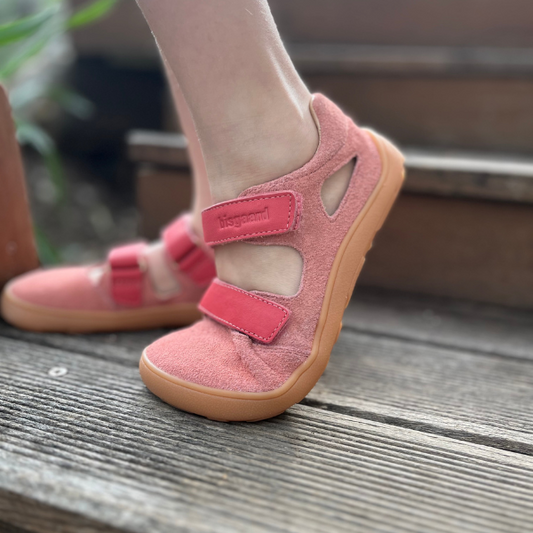 Sandale Barefoot piele întoarsă - Michi Blush/Roz Pudra