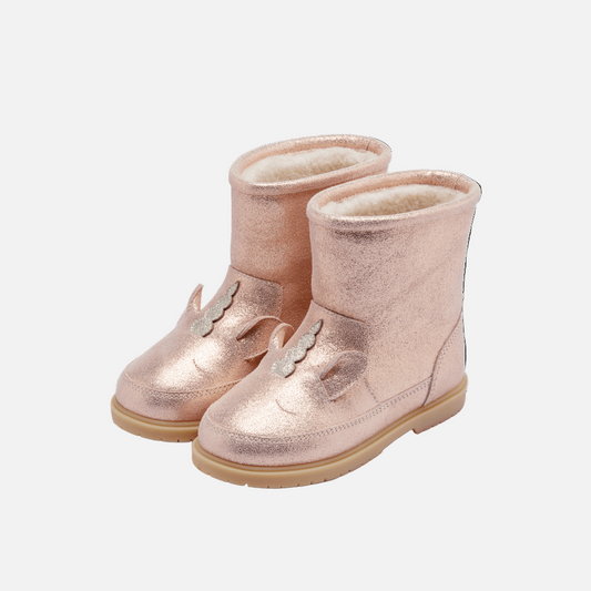 Cizme imblanite din piele pentru bebelusi si copii, Roz/Unicorn