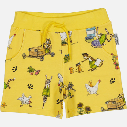 pantaloni scurți bumbac organic Pettson si Findus vedere fata