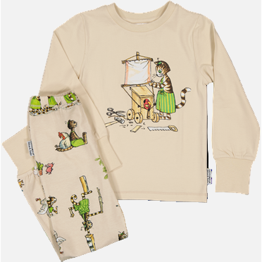 pijama-bumbac-organic-pettson-findus-geggamoja-copii-galbenus