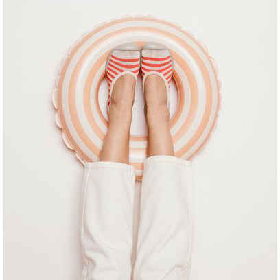 Espadrile din bumbac, Crem/Rosu