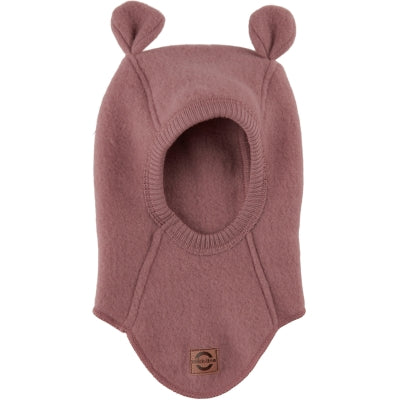 Cagula cu urechi Mikk-Line din lana fleece organica, Roz prafuit