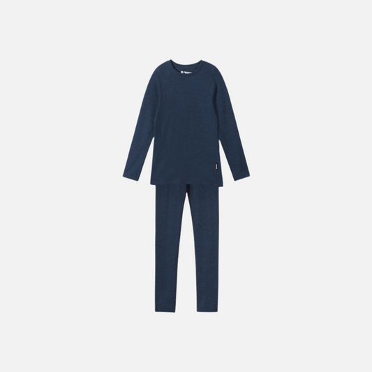 Set termic Kinsei din lana merinos si lyocell, Bleumarin