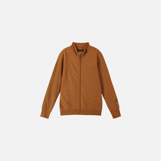 Hanorac cu fermoar Mahin din lana merinos, Cinnamon