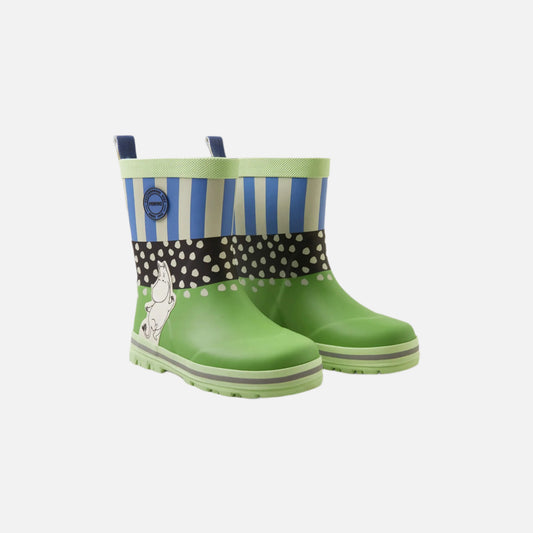 Cizme Moomin din cauciuc si interior din bumbac, Verde
