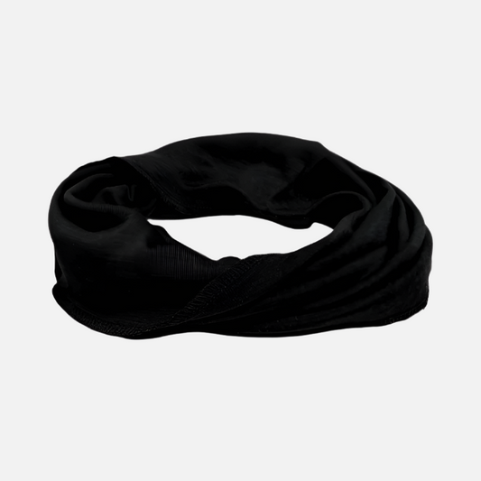 Esarfa circulara adulti din lana si matase, Negru