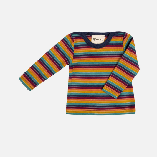 Bluza copii Engel din lana merinos organica si matase, Multicolor