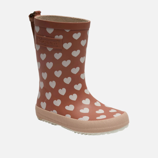 Cizme de cauciuc natural si interior din bumbac pentru copii, Inimioare