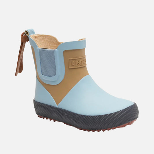 Cizme de cauciuc natural cu interior de bumbac pentru bebelusi si copii, Bleu/Bej