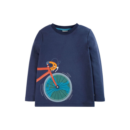 Bluza din bumbac organic, Indigo/bike