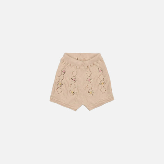 Pantaloni scurti tricotati din bumbac organic, Ambrozie