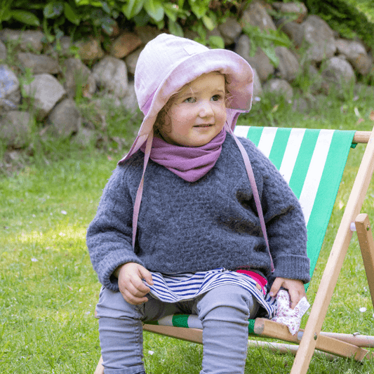 Palarie Pompier din muselina de bumbac organic KbA, Roz