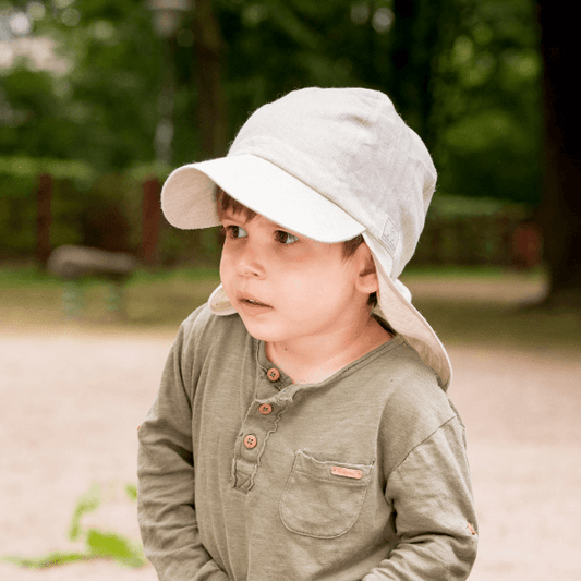 palarie-in-organic-cozoroc-protejeaza gatul și umerii-pickapooh-galbenus