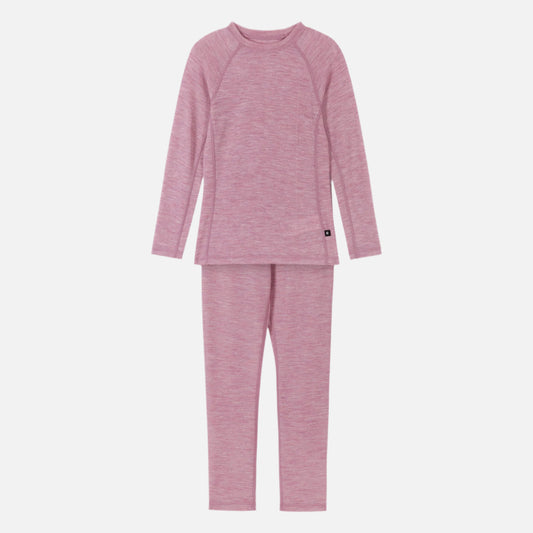 Set termic Kinsei din lana merinos si lyocell, Roz prafuit