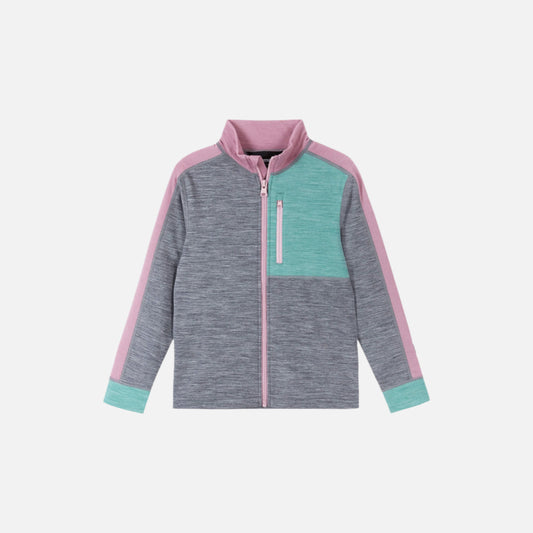 Hanorac cu fermoar Merin din lana merinos, Gri