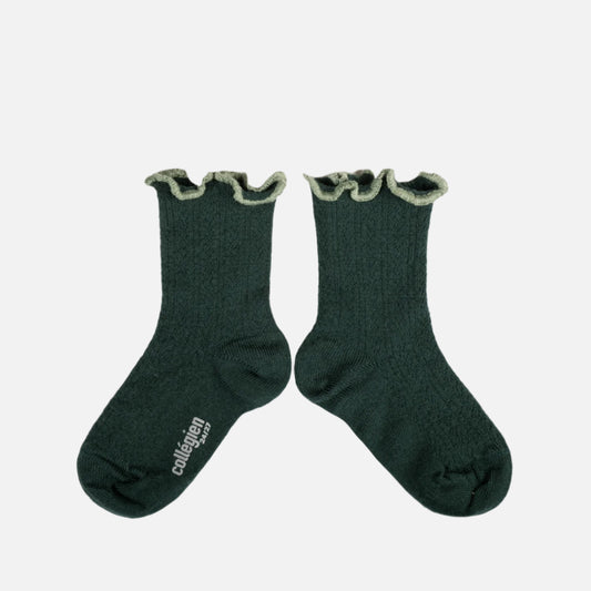 Sosete din lana merinos pentru femei, Ambre - Verde