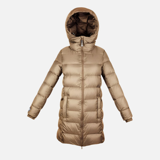 Geaca femei cu pene si puf natural, Fluff - Caramel