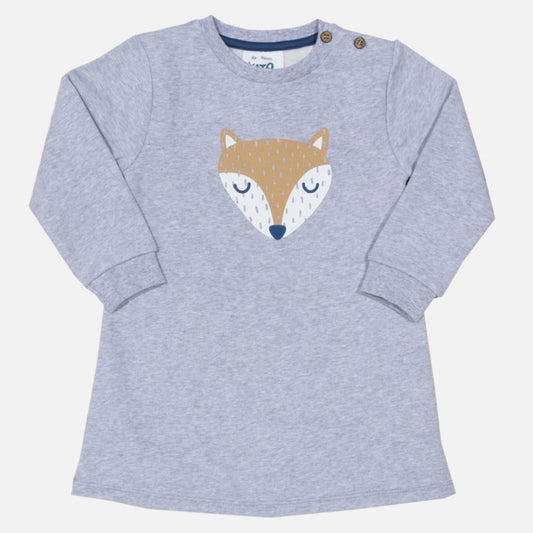 Rochie_Foxy_tail_dress_gri_vulpe_fete_copii_kite_bumbac_organic