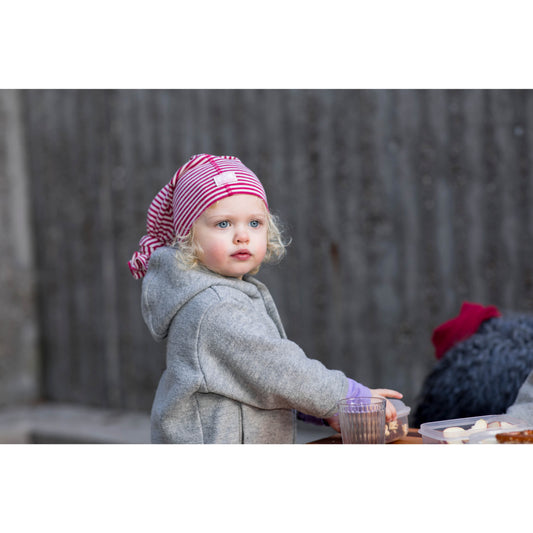 Esarfa Buff Strunzl din lana si matase, Fucsia/Natur