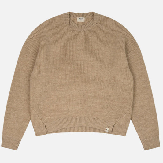 Pulover unisex din lana merinos si alpaca, Bej