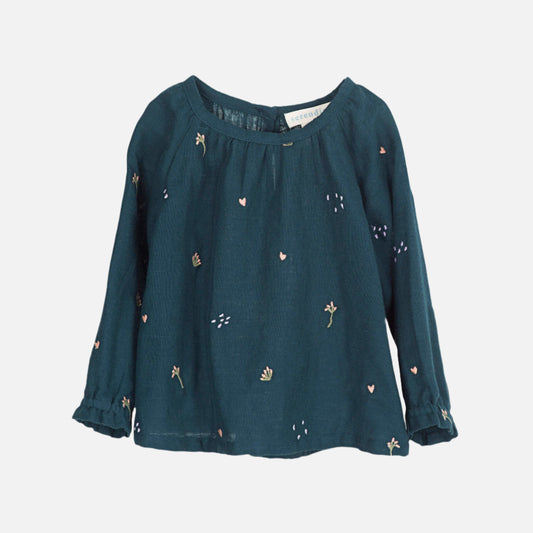 Bluza brodata din bumbac organic, Atlantic Embroid