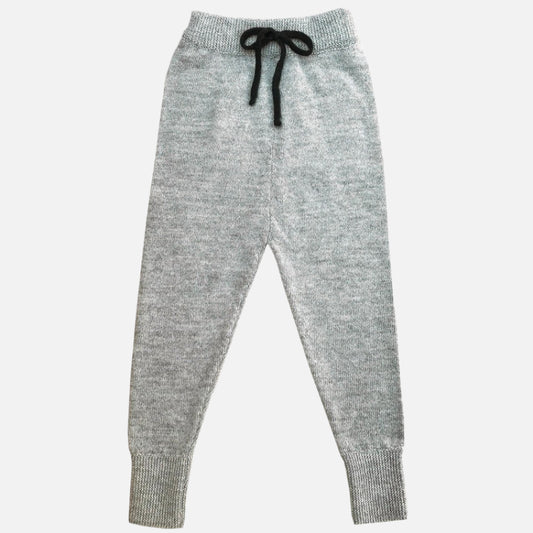 Pantaloni Mabli Knits din lana baby alpaca, Gri/Albastru