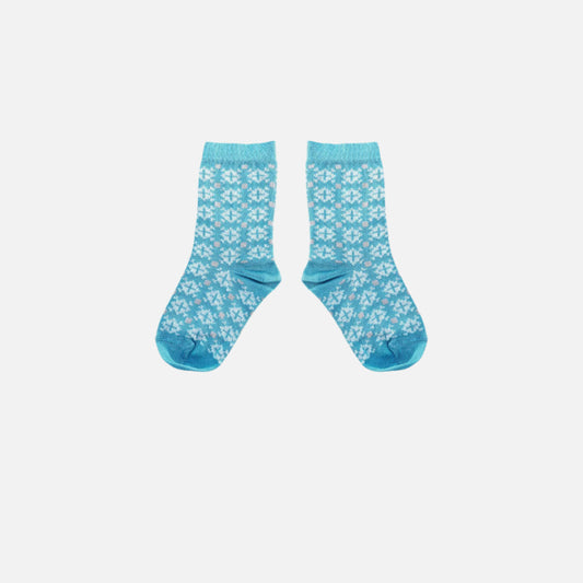 Sosete scurte FFion Mabli Knits din bumbac organic, Verdigris