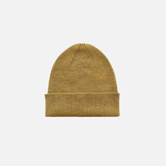 Caciula (beanie) tricotata Mabli Knits pentru copii si adulti din 100% lana merinos extrafina, Bron Gold