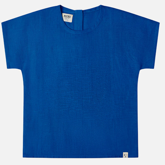 Tricou din in organic Matona, Albastru