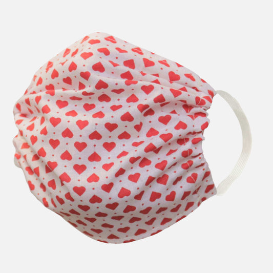 Masca de protectie din bumbac organic, Inimioare