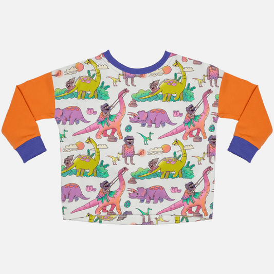 bluza_copii_aripi_dinozaur_bumbac_organic_raspberry_republic_galbenus