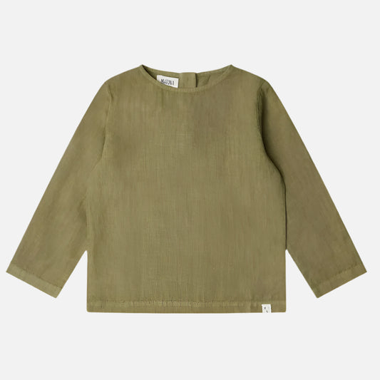 Bluza din in organic pentr copii olive matona