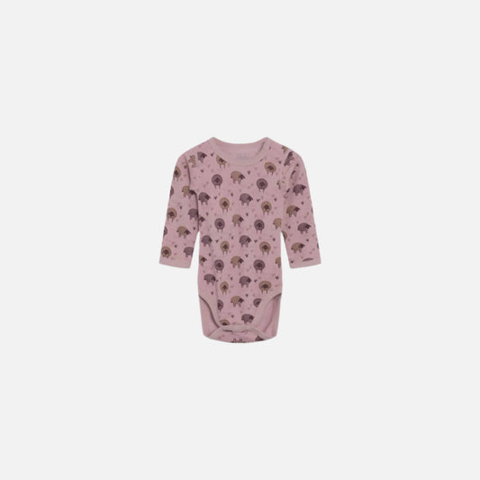 Body Baloo din lana si bambus, Roz/Oite