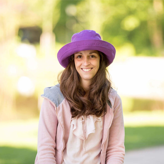 Palarie copii si adulti Pickapooh din bumbac cu protectie UV, Mov
