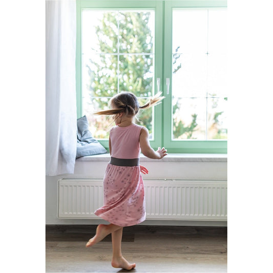 Rochie din bambus Crawler - Roz/ Floricele