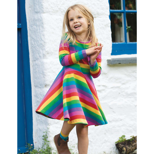 Rochie Frugi Skater Dress curcubeu bumbac organic