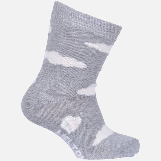 Sosete bebelusi si adulti Melton din bumbac, Clouds- Light Grey Melange