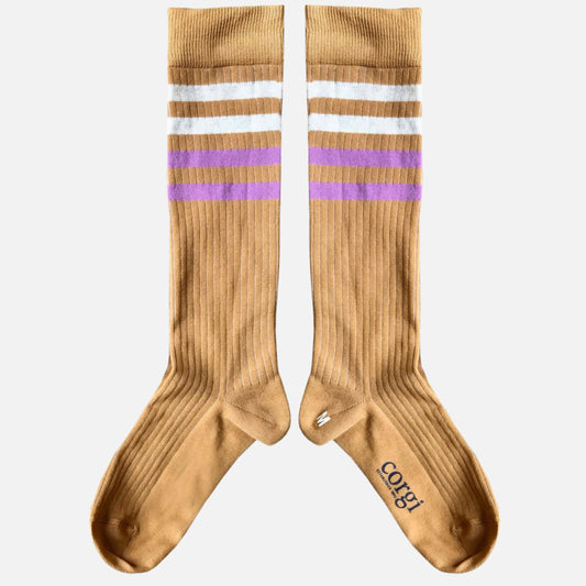 Sosete lungi Sgorio Mabli Knits din bumbac organic, Light Honey