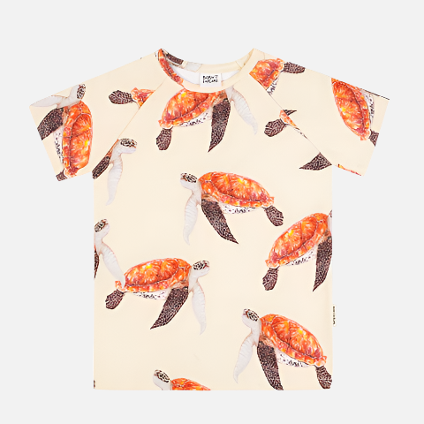 Tricou Hawksbill Turtle din bumbac organic, Galben/Testoase