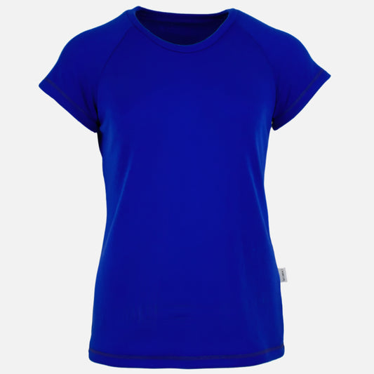 tricou dama lana merinos vara albastru electric