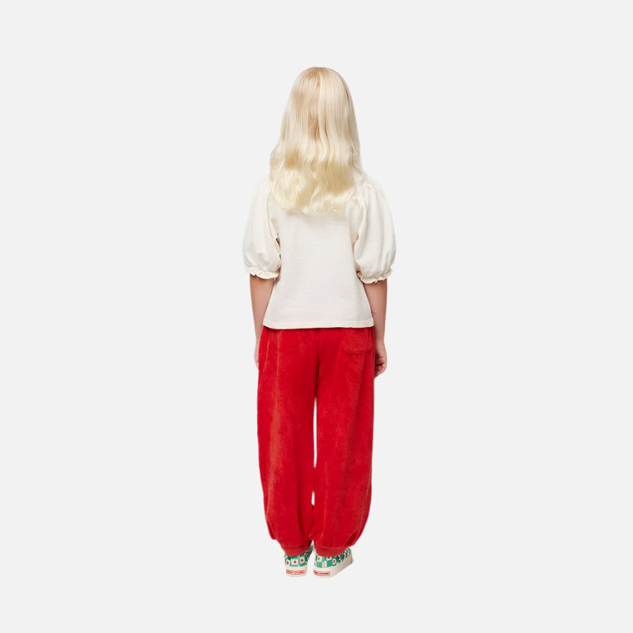 Tricou copii din bumbac organic, Alb/Zambet