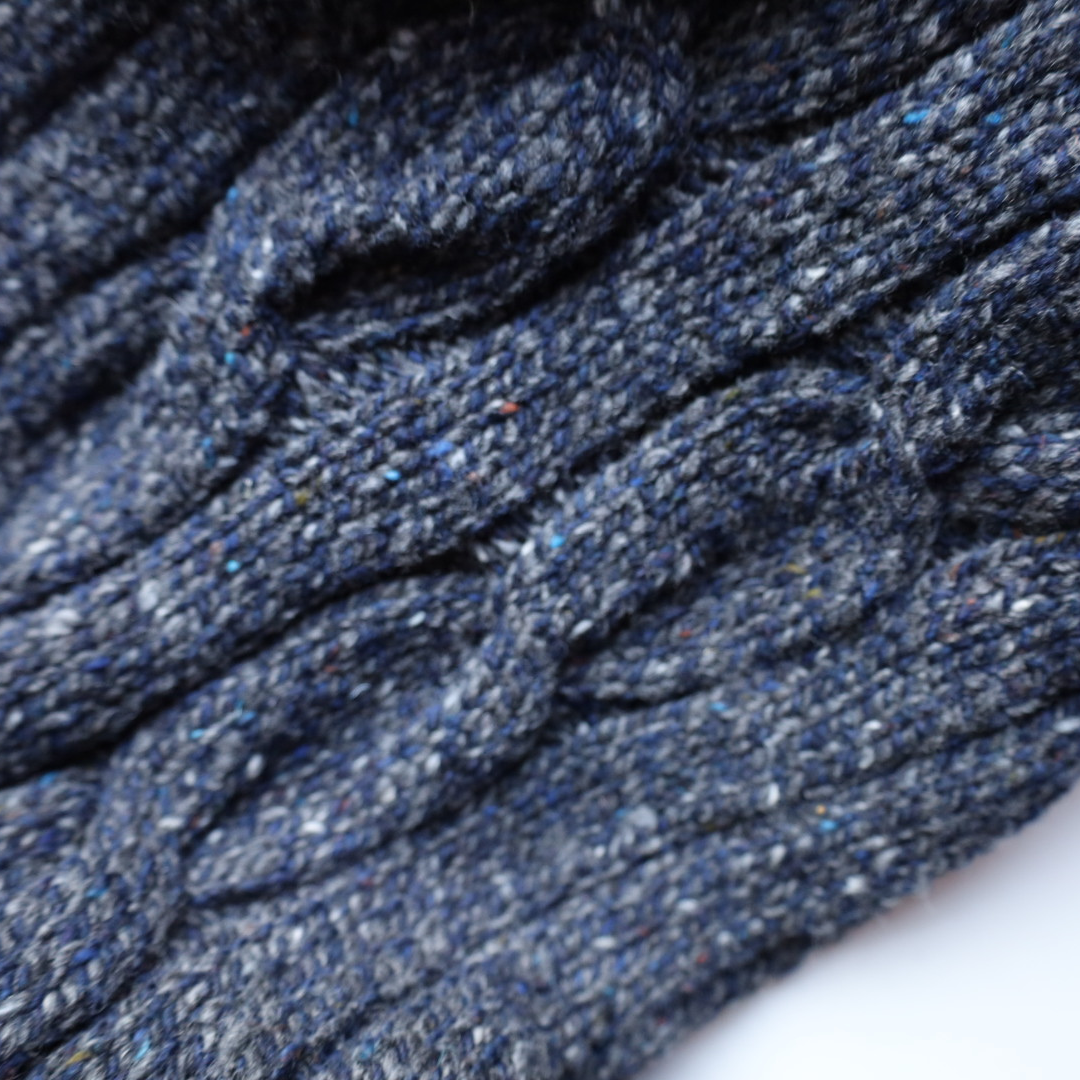 Fular din lana merinos, Navy Slate