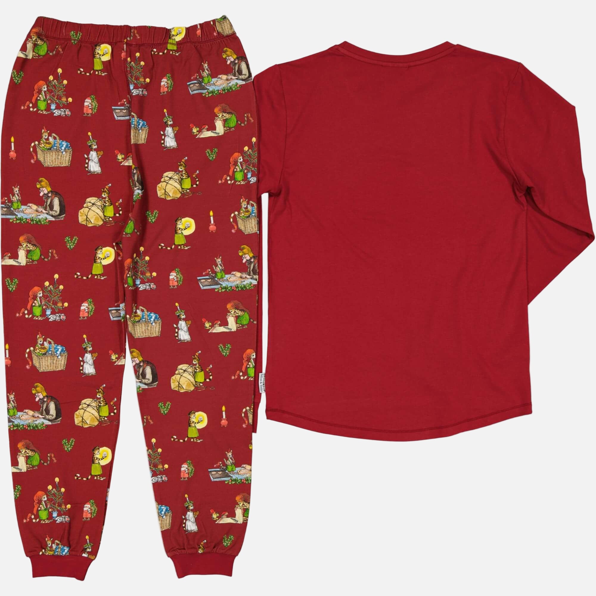 pijama-adulti-bumbac-organic-craciun-pettson-findus-galbenus