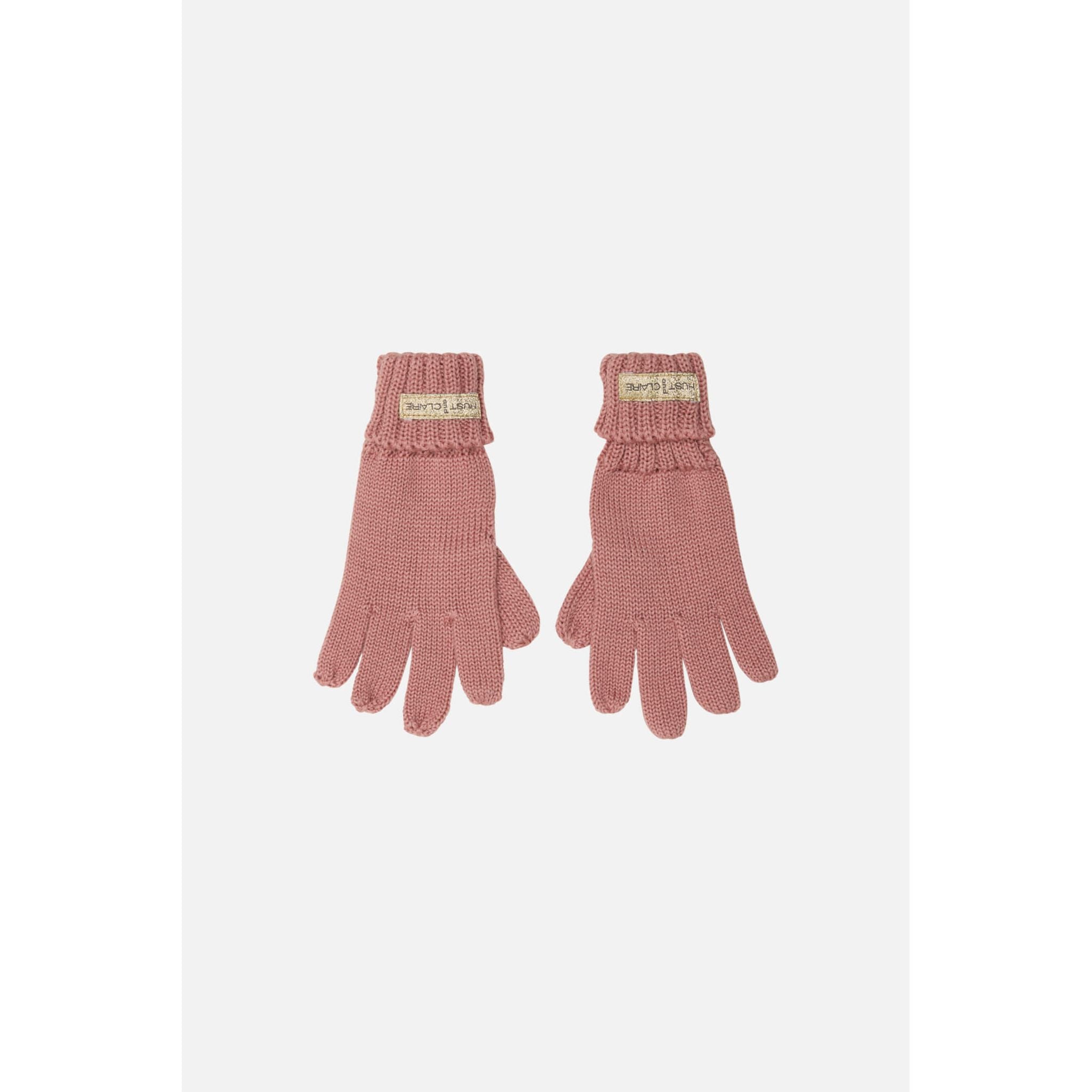 Manusi tricotate cu degete din lana merinos pentru copii,  Ash rose