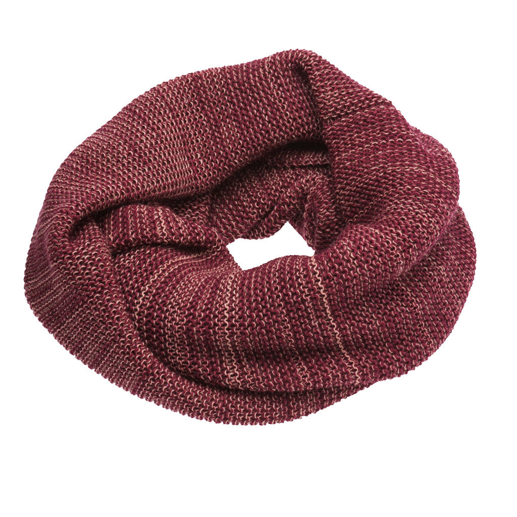 Esarfa circulara Disana (loop scarf) din lana merinos 100% organica - Cassis/Rose