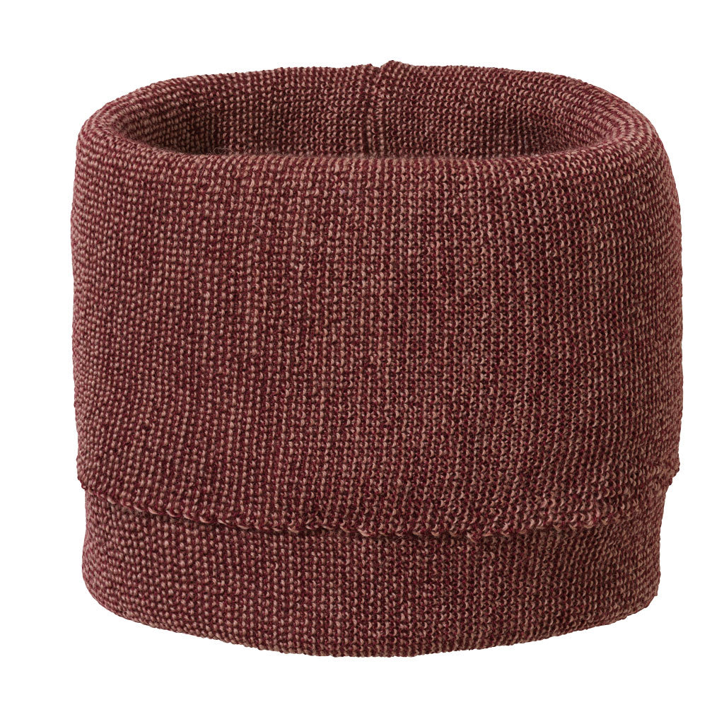 Esarfa tubulara Disana (loop scarf) din lana merinos 100% organica - Cassis/Rose