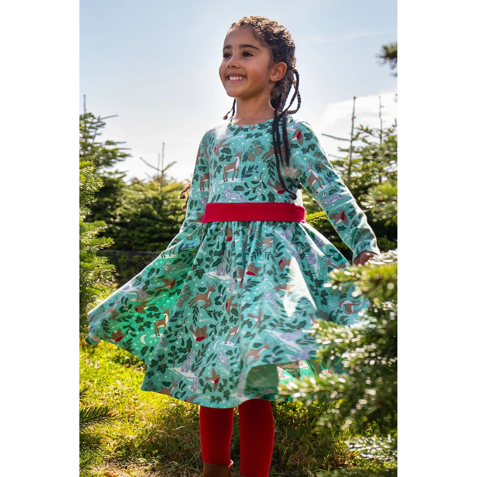 Rochie Party Skater din bumbac organic, Sarbatoare/Padure