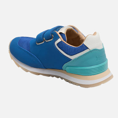 Sneakers din piele pentru bebelusi si copii, Winston Albastru regal