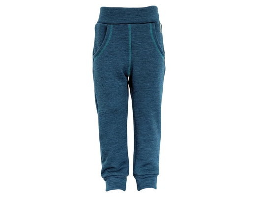 Pantaloni din lana merinos fleece, Albastru